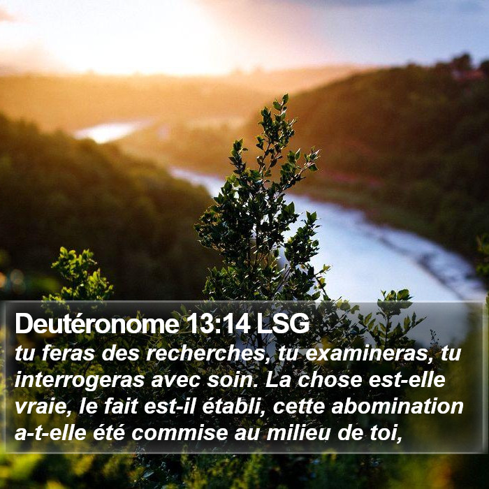 Deutéronome 13:14 LSG Bible Study