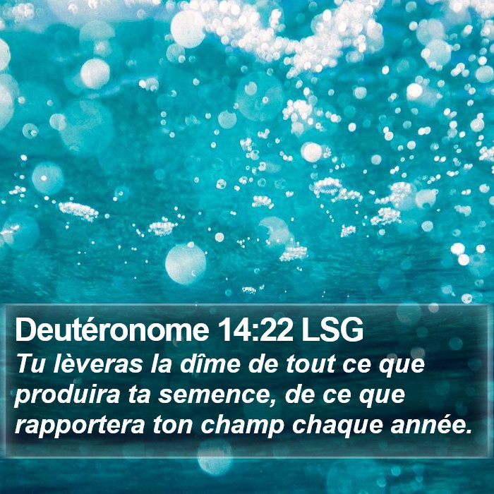 Deutéronome 14:22 LSG Bible Study