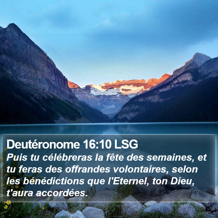 Deutéronome 16:10 LSG Bible Study