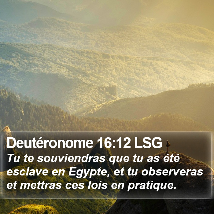 Deutéronome 16:12 LSG Bible Study