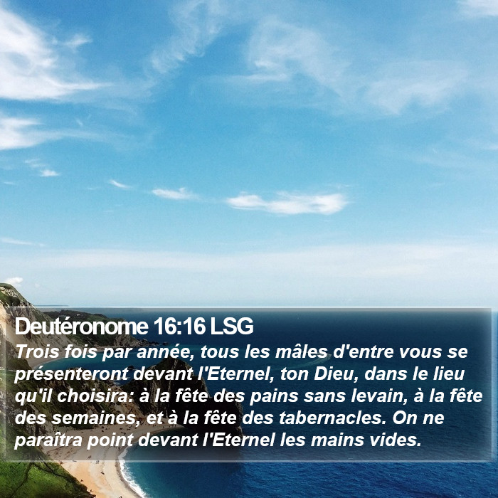 Deutéronome 16:16 LSG Bible Study