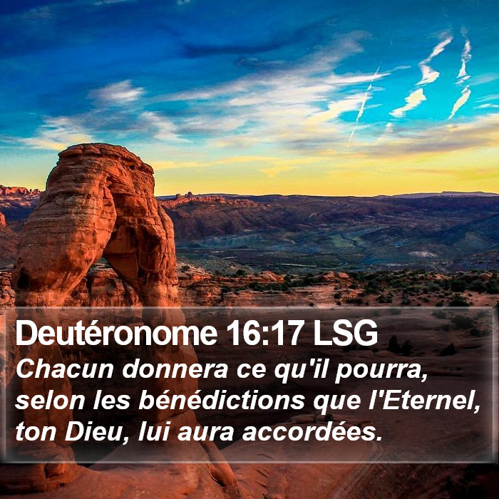 Deutéronome 16:17 LSG Bible Study