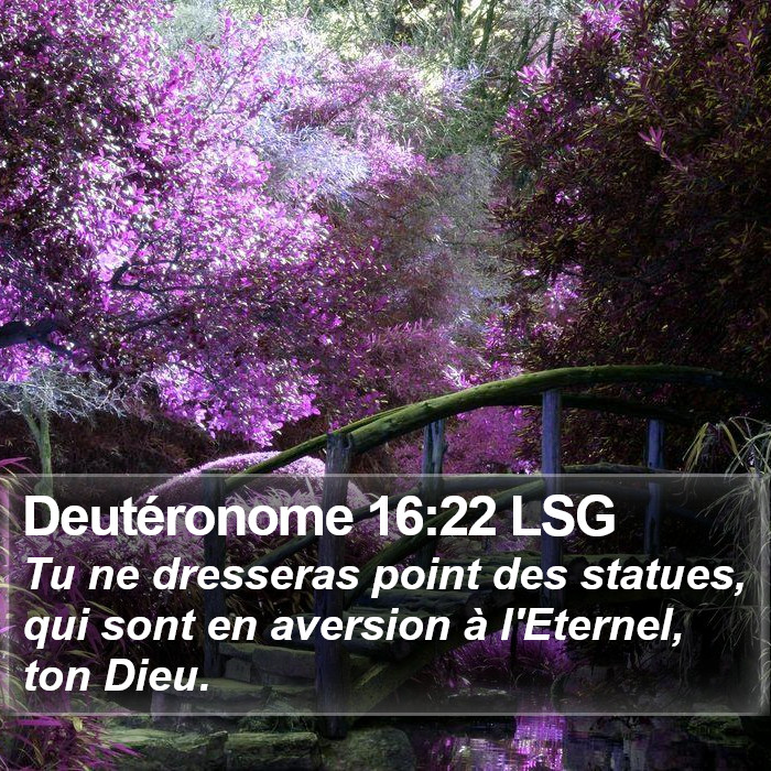 Deutéronome 16:22 LSG Bible Study