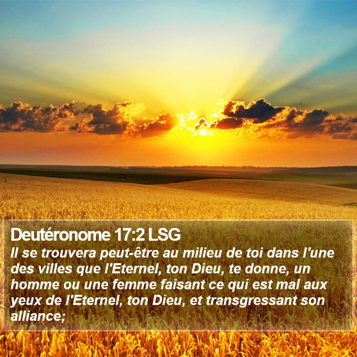 Deutéronome 17:2 LSG Bible Study