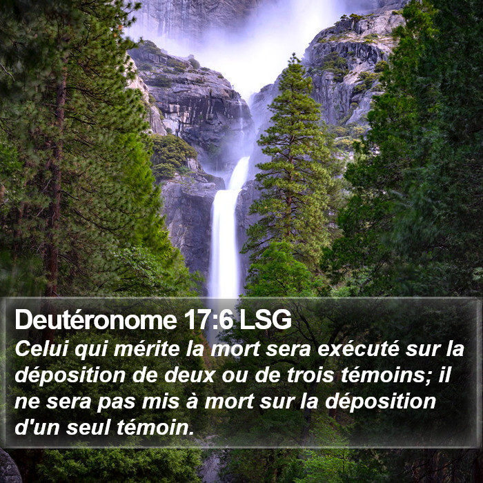 Deutéronome 17:6 LSG Bible Study