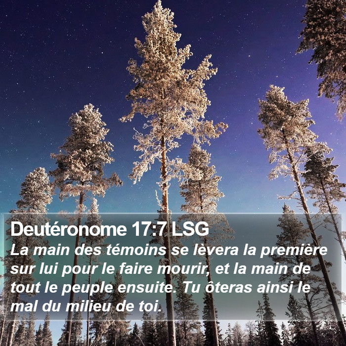 Deutéronome 17:7 LSG Bible Study