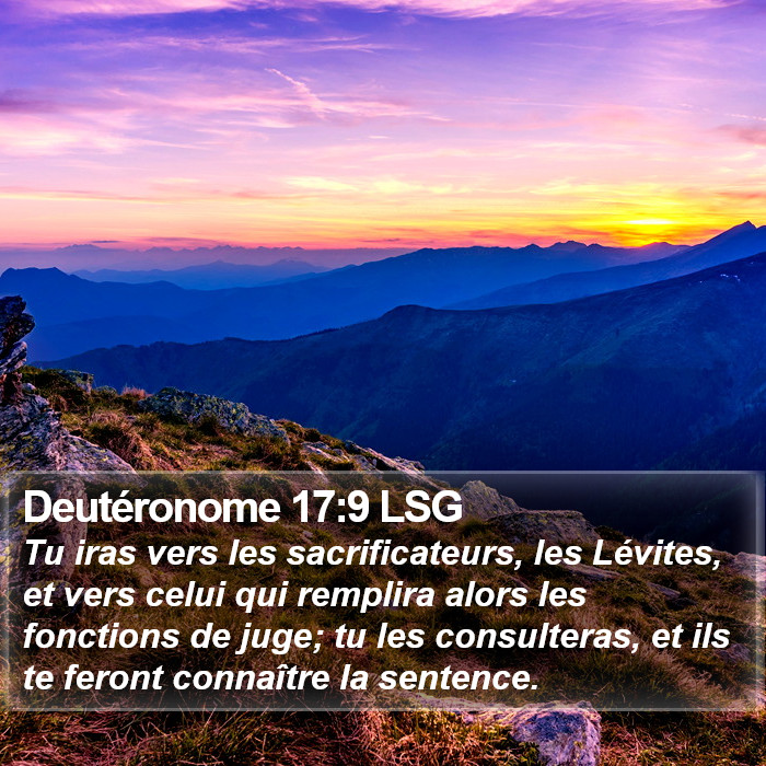 Deutéronome 17:9 LSG Bible Study