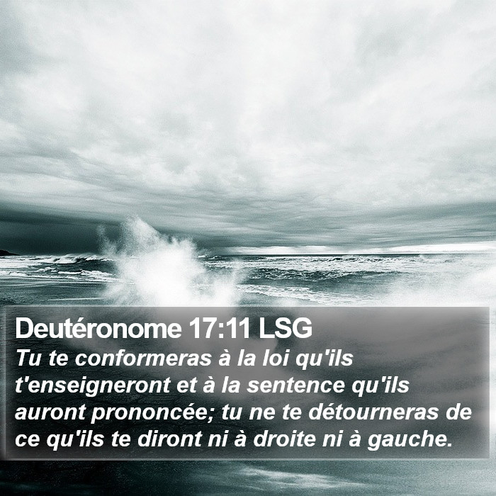 Deutéronome 17:11 LSG Bible Study