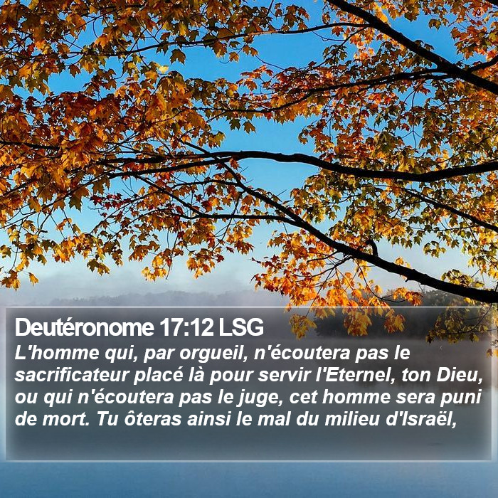 Deutéronome 17:12 LSG Bible Study