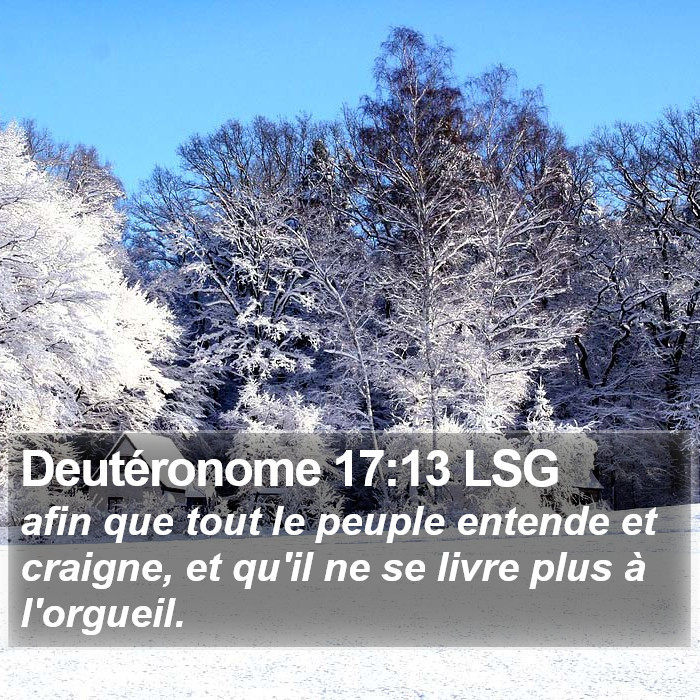 Deutéronome 17:13 LSG Bible Study