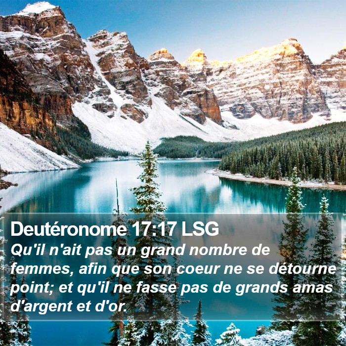 Deutéronome 17:17 LSG Bible Study