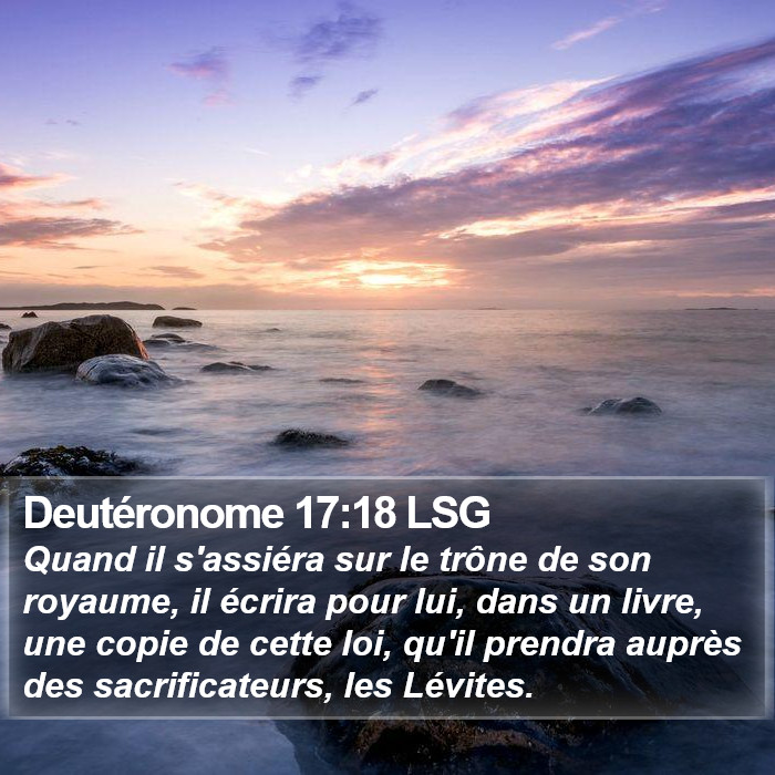 Deutéronome 17:18 LSG Bible Study