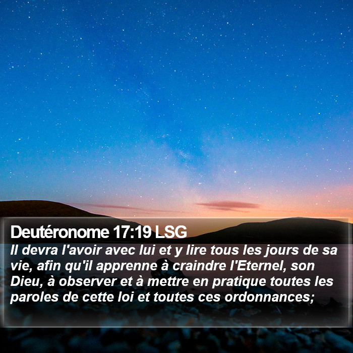 Deutéronome 17:19 LSG Bible Study