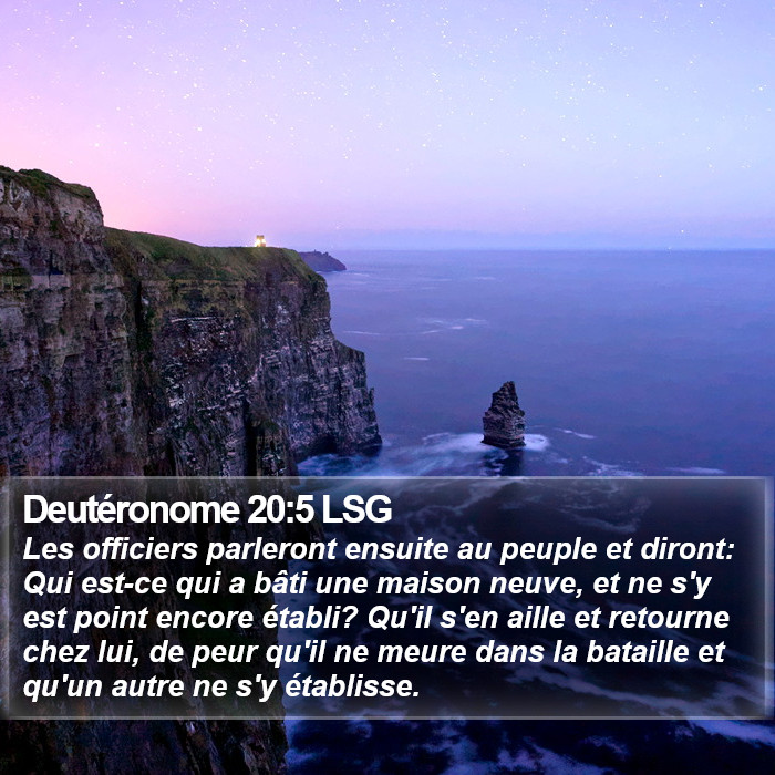 Deutéronome 20:5 LSG Bible Study