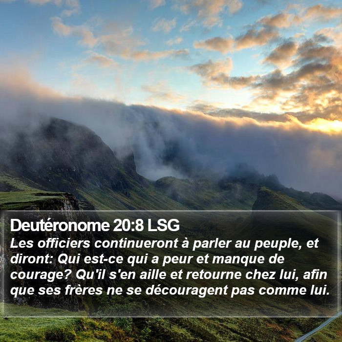 Deutéronome 20:8 LSG Bible Study