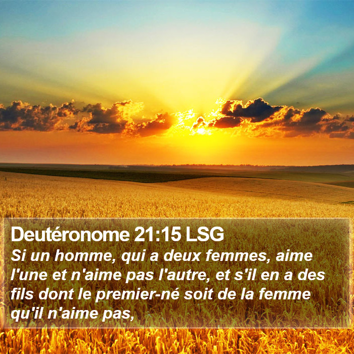 Deutéronome 21:15 LSG Bible Study