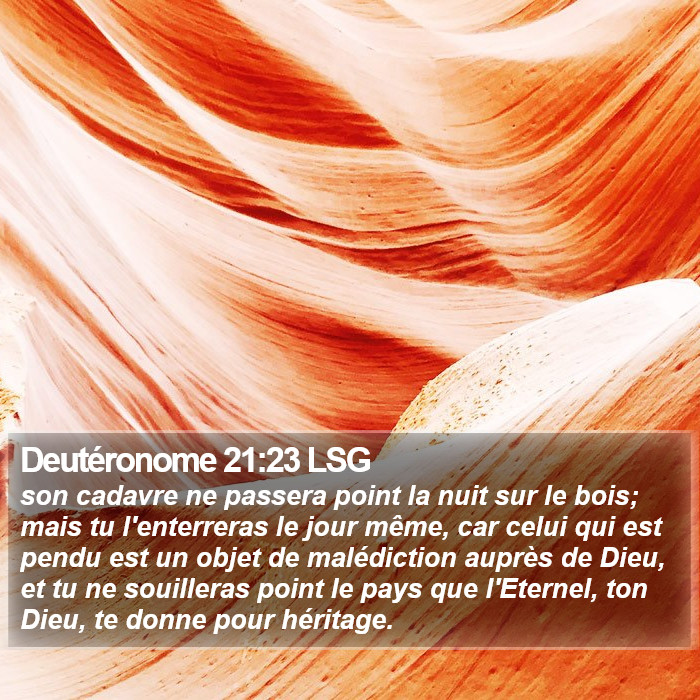 Deutéronome 21:23 LSG Bible Study