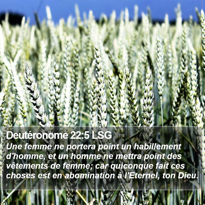 Deutéronome 22:5 LSG Bible Study