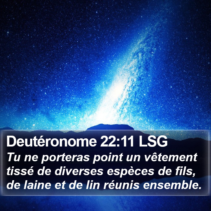 Deutéronome 22:11 LSG Bible Study