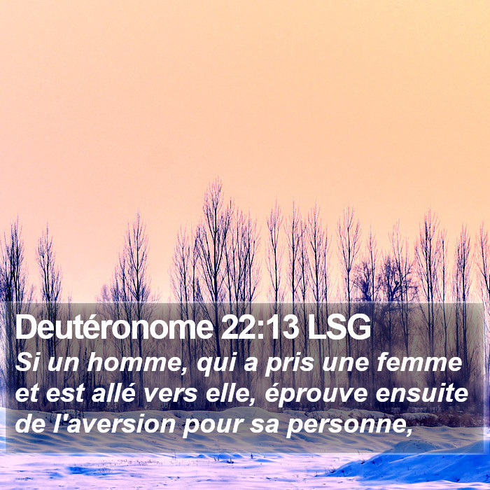 Deutéronome 22:13 LSG Bible Study