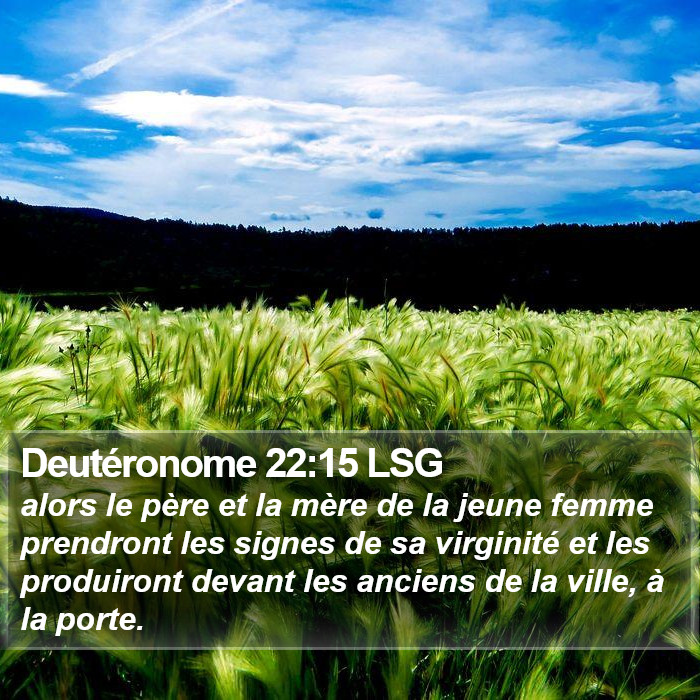 Deutéronome 22:15 LSG Bible Study