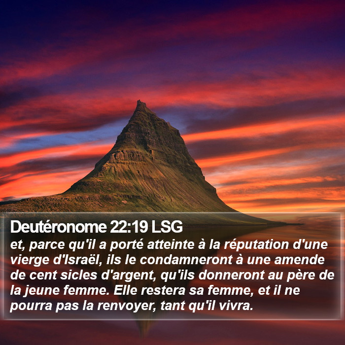 Deutéronome 22:19 LSG Bible Study