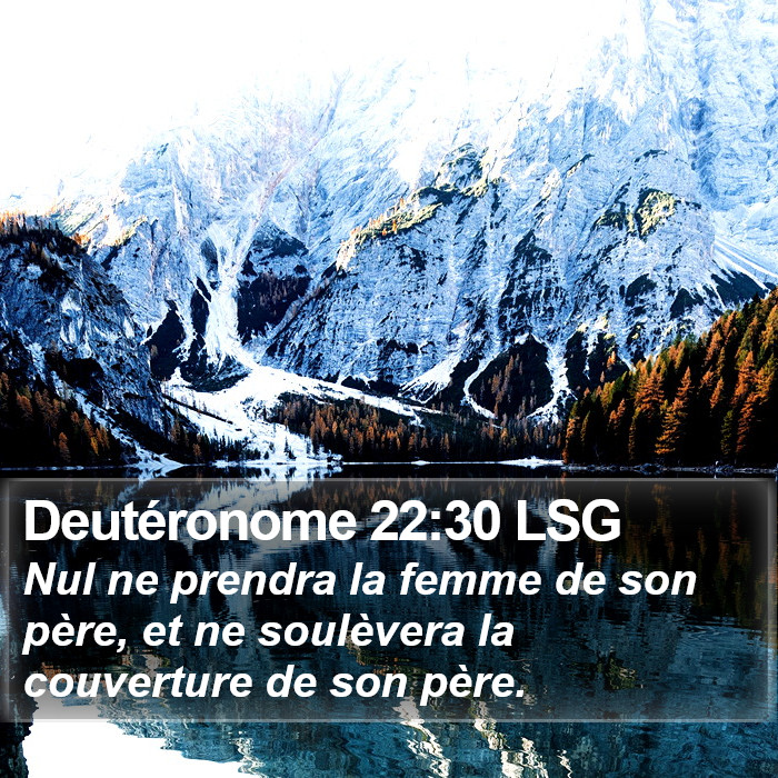 Deutéronome 22:30 LSG Bible Study