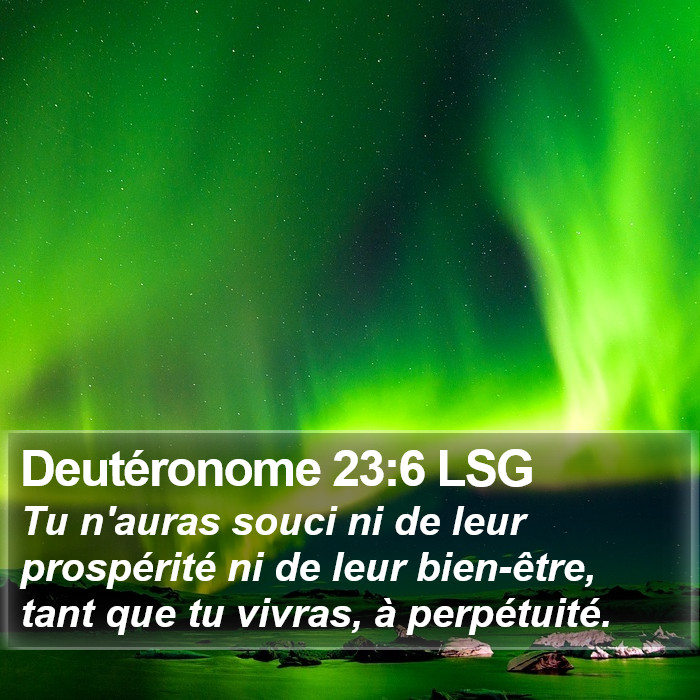 Deutéronome 23:6 LSG Bible Study