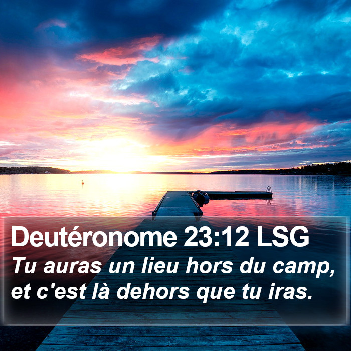 Deutéronome 23:12 LSG Bible Study