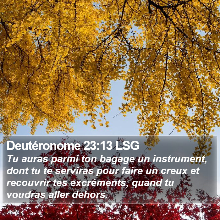 Deutéronome 23:13 LSG Bible Study