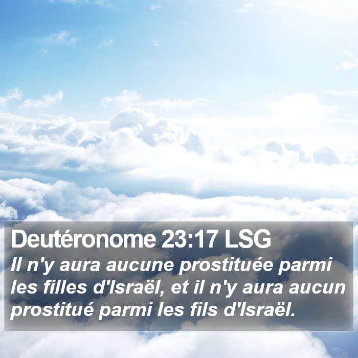 Deutéronome 23:17 LSG Bible Study