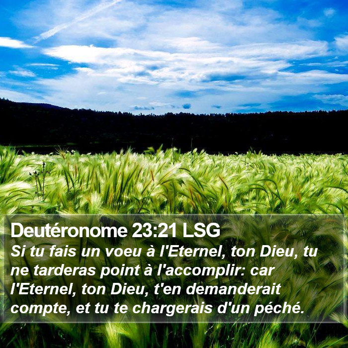 Deutéronome 23:21 LSG Bible Study
