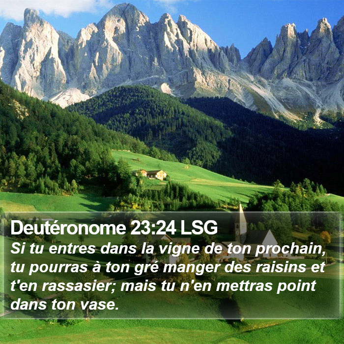 Deutéronome 23:24 LSG Bible Study