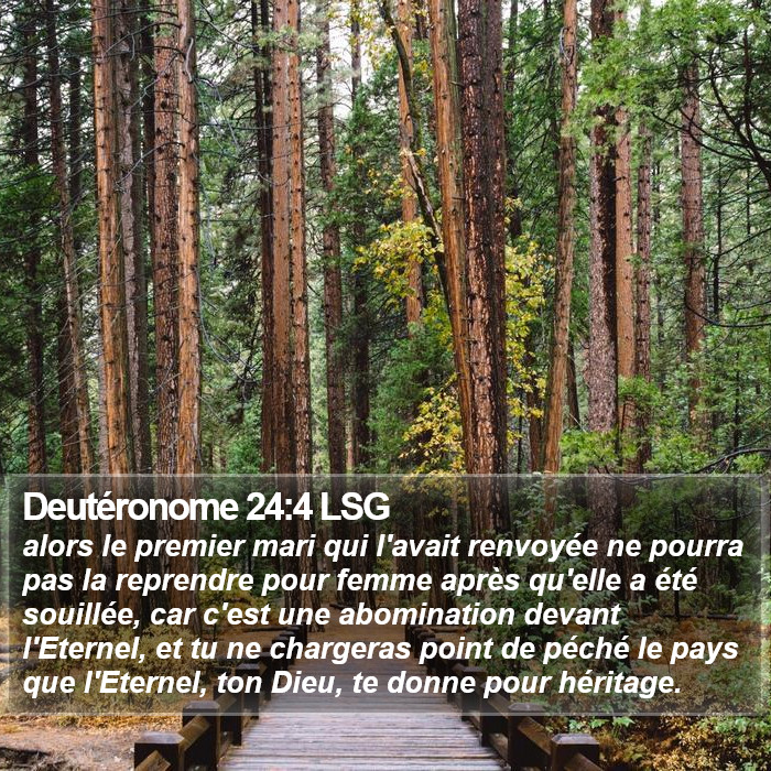 Deutéronome 24:4 LSG Bible Study