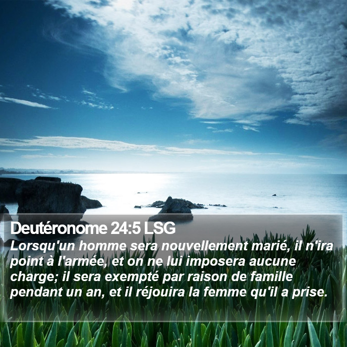 Deutéronome 24:5 LSG Bible Study