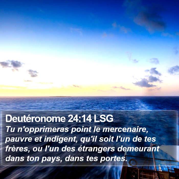 Deutéronome 24:14 LSG Bible Study