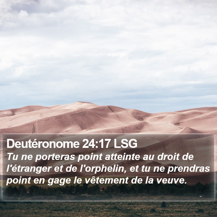 Deutéronome 24:17 LSG Bible Study
