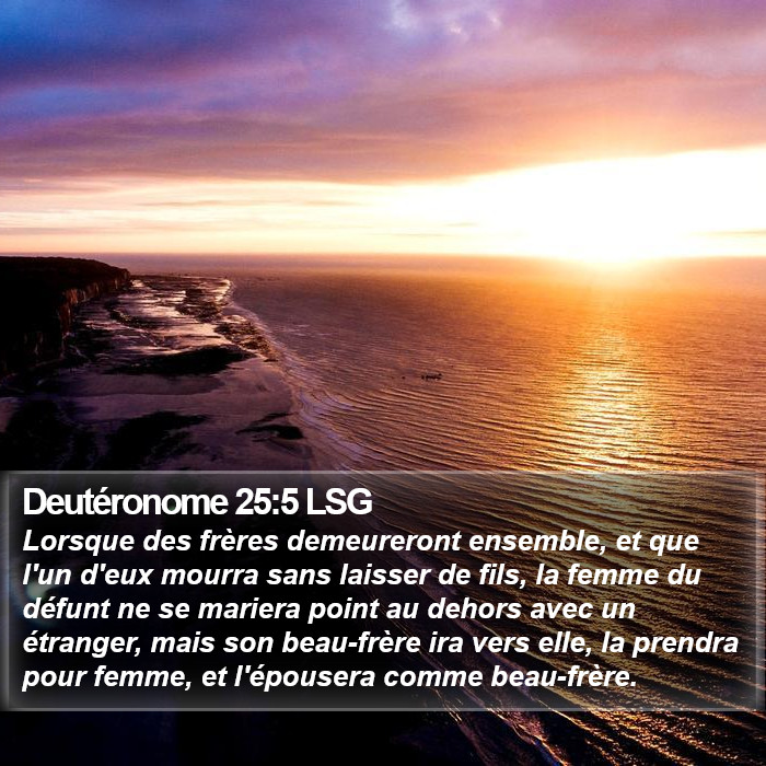 Deutéronome 25:5 LSG Bible Study