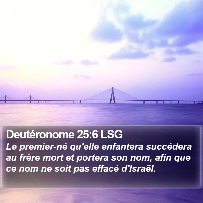 Deutéronome 25:6 LSG Bible Study