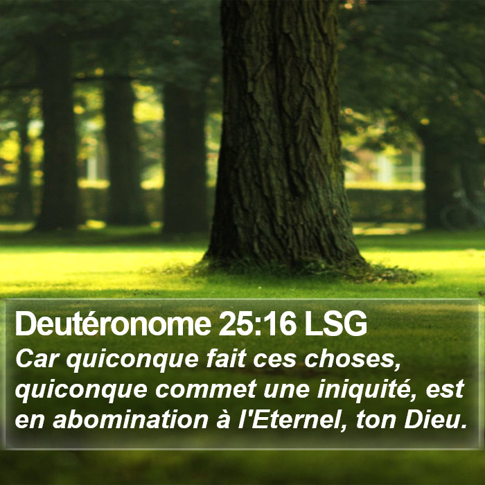 Deutéronome 25:16 LSG Bible Study