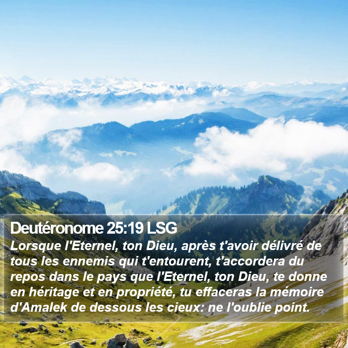 Deutéronome 25:19 LSG Bible Study