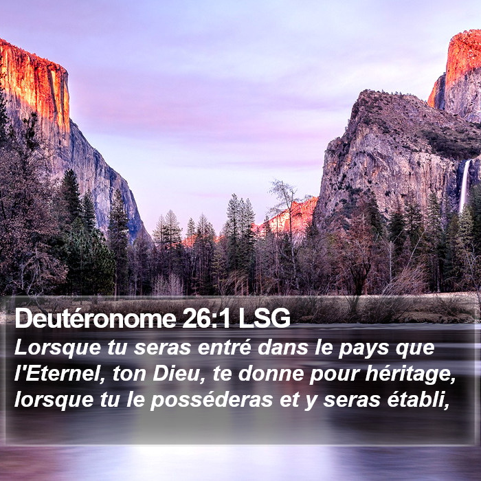Deutéronome 26:1 LSG Bible Study