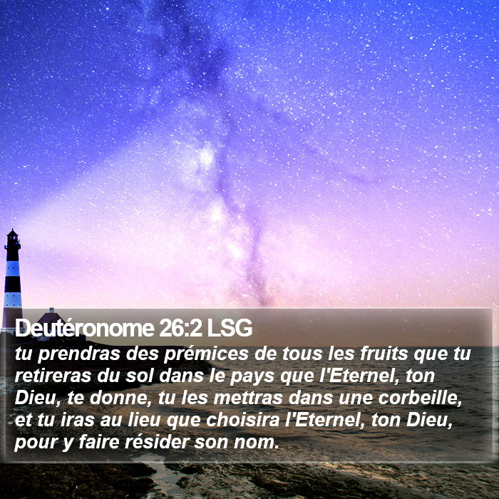 Deutéronome 26:2 LSG Bible Study