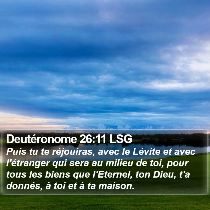 Deutéronome 26:11 LSG Bible Study