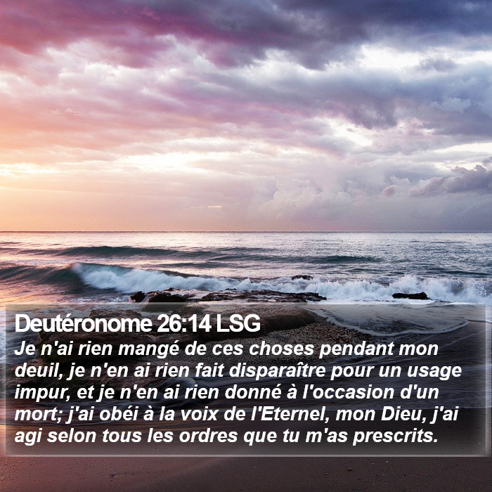 Deutéronome 26:14 LSG Bible Study