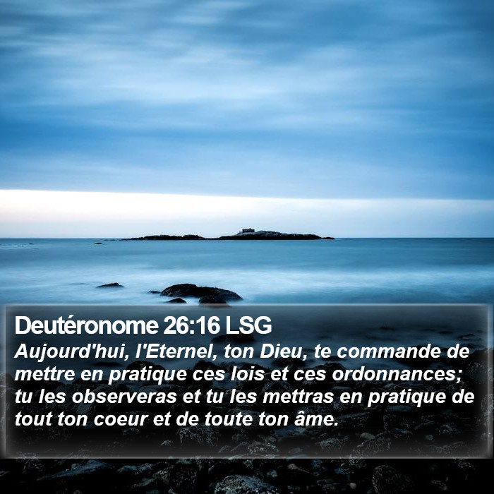 Deutéronome 26:16 LSG Bible Study