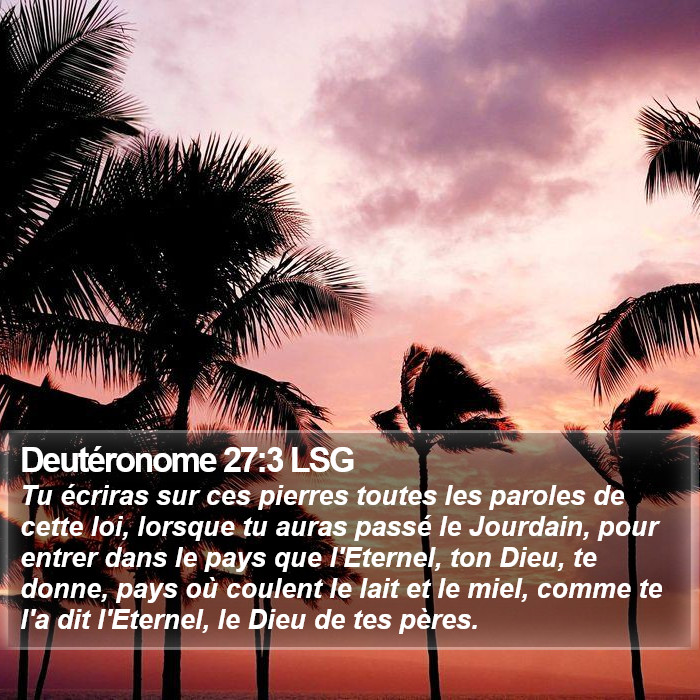 Deutéronome 27:3 LSG Bible Study