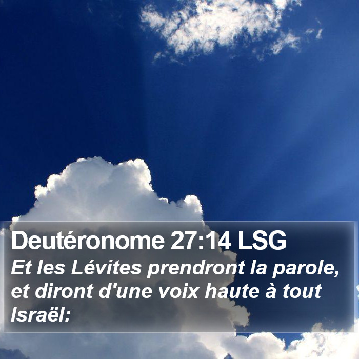 Deutéronome 27:14 LSG Bible Study