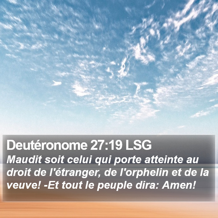 Deutéronome 27:19 LSG Bible Study