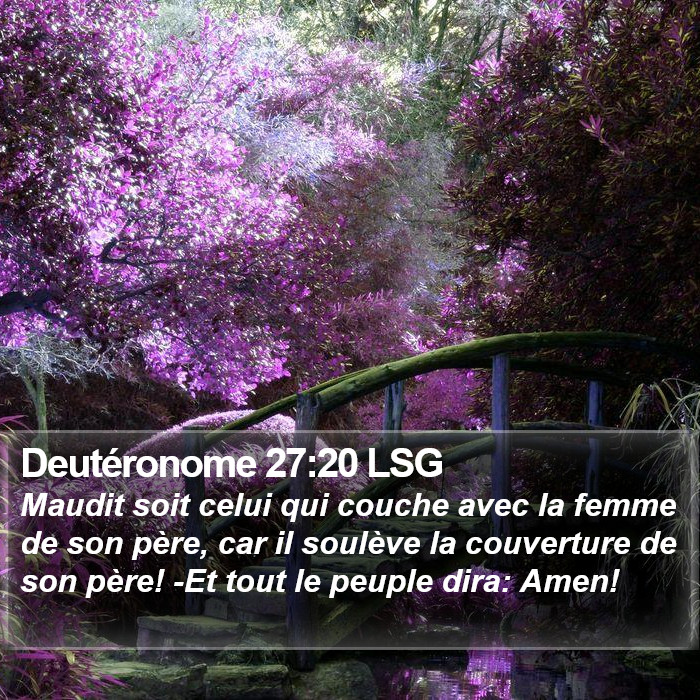 Deutéronome 27:20 LSG Bible Study